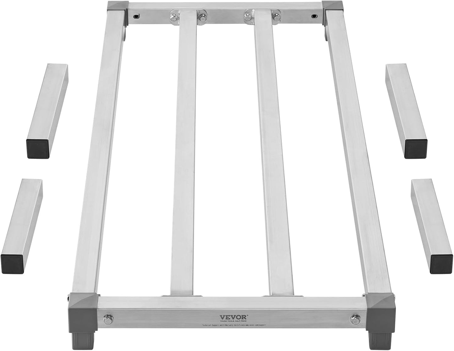 VEVOR Aluminum Dunnage Rack, 48” x 20” Commercial Food Floor Rack, 12” Off the Floor, 1000 lbs Capacity All-Welded Aluminum Storage Rack, for Storage in Restaurants, Kitchens, Garages and Vehicles