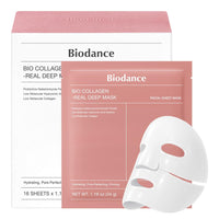 BIODANCE Bio-Collagen Real Deep Mask, Hydrating Overnight Hydrogel Mask, Pore Minimizing, Elasticity, Plumping Improvement, Korean Skin Care, Valentines Day Gifts for Her | 1.19oz(34g) x 4ea