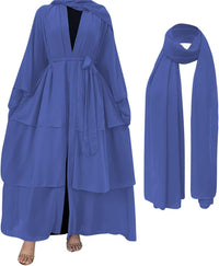 Abayas for Women Muslim Dubai Dress Solid Loose Fit Long Cardigan Islamic Kaftan Robe Open Front Maxi Length