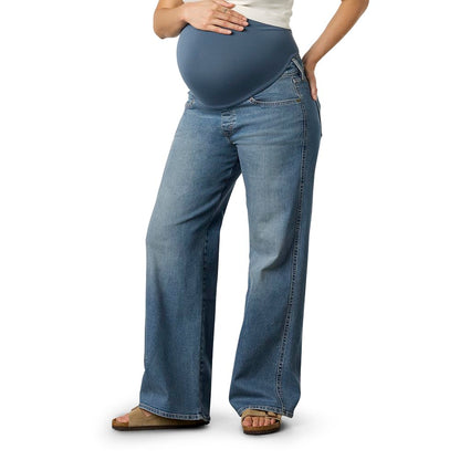 Levi Strauss Signature Gold Women's Maternity Comfort-Stay Wide Leg Jeans, (New) Faded Days, Small