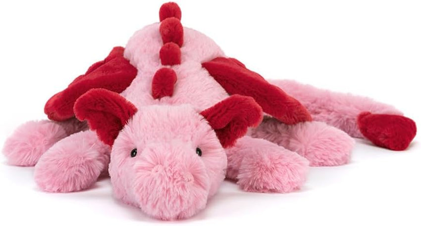 Jellycat Heart Dragon, 20 inches, Large, Pink and Red Plush Toy