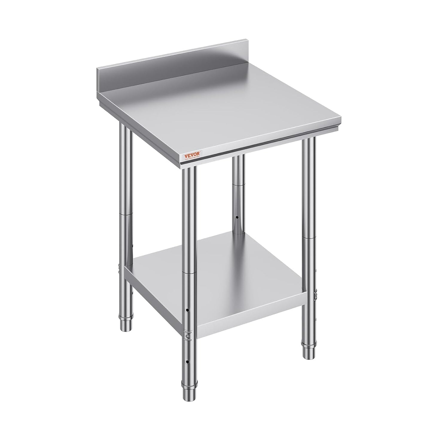 Vevor Mophorn Stainless Steel Work Table 36x24 Inch with 4 Wheels, Casters Heavy Duty Food Prep Worktable for Commercial Kitchen Restaurant, Silver