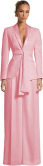 Pant Suits for Women Dressy Casual 2 Piece Womens Suit with Belt Elegant Womens Suits for Wedding Guest Prom