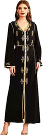 PolyJolly Handmade Bead Abaya Dress for Women Dubai Sadui Fancy Moroccan Kaftan Wedding Attire Collection