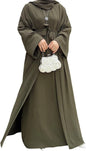 2PCS Women's Muslim Dresses Abaya Islamic Dubai Prayer Dress Robe Long Cardigan Maxi Dress