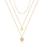Turandoss Dainty Layered Choker Necklace, Handmade Y Pendant Necklace Multilayer Bar Disc Necklace Adjustable Layering Choker Necklaces for Women