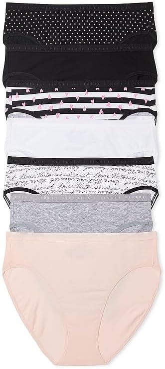 Victoria's Secret Women's Cotton Brief Underwear, Full Coverage Panties for Women, Multi Pack (XS-XXL)