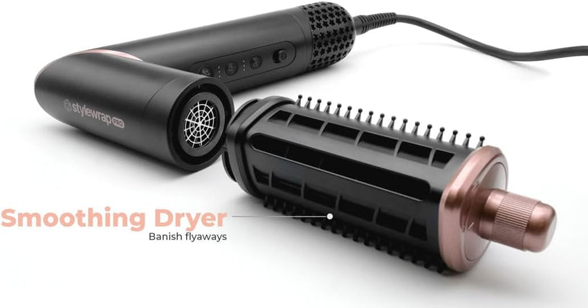 SRILabs StyleWrap Pro 7-in-1 Coanda Air Hair Multi Styler Dryer Brush with Negative Ions, Lighter and Foldable Design, Quiet Brushless Motor, Aviation-Grade Aluminum, Memory Function