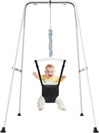 Baby Jumper with Stand, Toddler Swing Set forIndoor/Outdoor Play, Jumper for Baby 6-24 Months,Baby Jumpers and Bouncers with Adjustable Chain,Easy to Assemble & Store