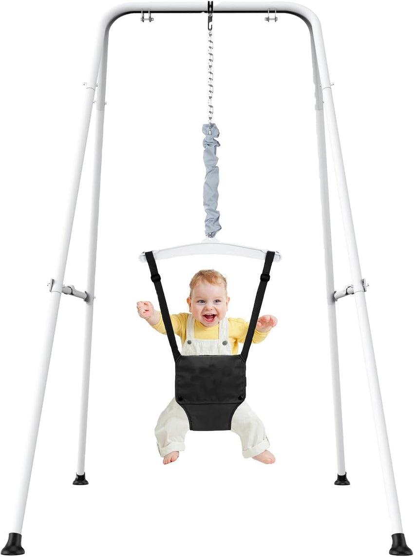 Baby Jumper with Stand, Toddler Swing Set forIndoor/Outdoor Play, Jumper for Baby 6-24 Months,Baby Jumpers and Bouncers with Adjustable Chain,Easy to Assemble & Store