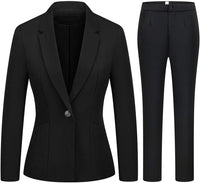 MODFUL Women's 2 Piece Business Suit Pant Set Slim Fit One Button Blazer Jacket Lady Work Suit for Office