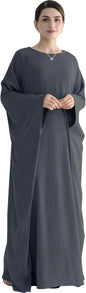 Women Muslim Abaya Dress 1Piece Bat Sleeve Islamic Maxi Robe Fashion Jilbab for Women Eid Kaftan Muslim Robe