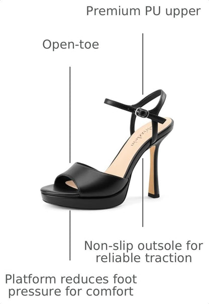 Adrizzlein Platform Heels for Women Stiletto High Heels Sandals-gold 8.5Adrizzlein Platform Heels for Women Stiletto High Heels Sandals-gold 8.5