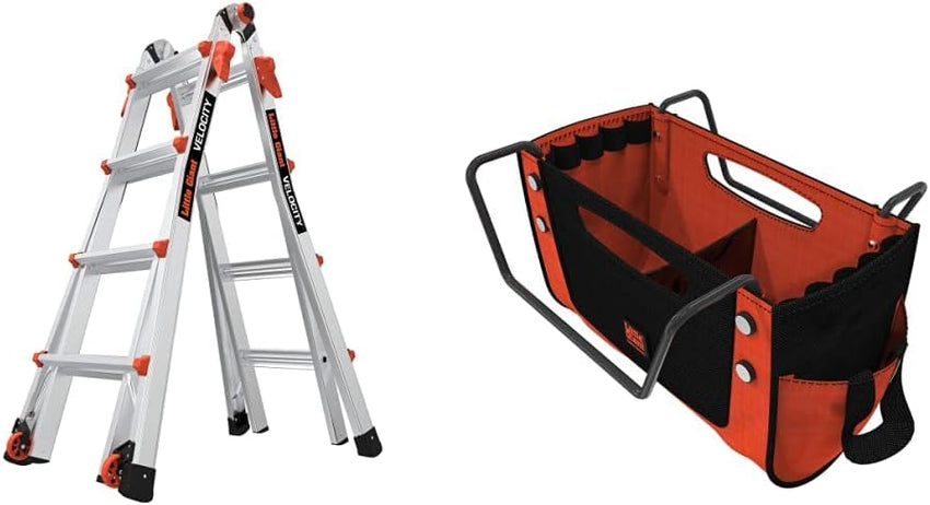 Little Giant Multi-Position Ladder, Velocity, M17, 9-15 Foot, Aluminum, Type 1A, 300 lbs Weight Rating & Work Platform, Aluminum, 375 lbs Weight Rating