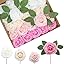 Artificial Flowers Realistic Roses, 50pcs Real Looking Fake Roses with Stem for DIY Wedding Bouquets Centerpieces Bridal Shower Party Home Romantic Decorations Shades of Pink