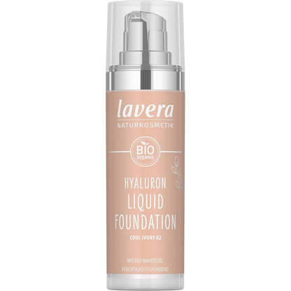 lavera Hyaluron Liquid Foundation - Warm Nude 03 - Foundation Make Up with Hyaluron & Almond Oil for a Flawless Complexion - Face Make Up - PETA Certified - Vegan - Made in Germany - 1 Fl Oz