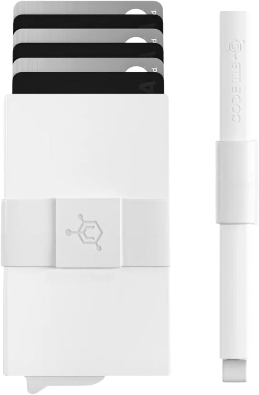 CODE 118 Wallet - Premium Automatic Smart Wallet, RFID Blocking, Pop Up Mens Minimalist Metal Wallet, 6061-T6 Aerospace-Grade Aluminum, Genuine 3K Carbon Fiber (Classic, Slate Grey)