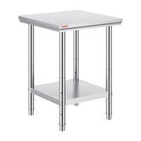 Vevor Mophorn Stainless Steel Work Table 36x24 Inch with 4 Wheels, Casters Heavy Duty Food Prep Worktable for Commercial Kitchen Restaurant, Silver
