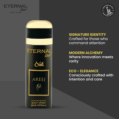 Eternal Love Amber Oud - Long Lasting Unisex Eau de Parfum - Warm Woody Oriental Fragrance with Oud & Amber - Dubai Inspired Arabic Scent - 3.4oz