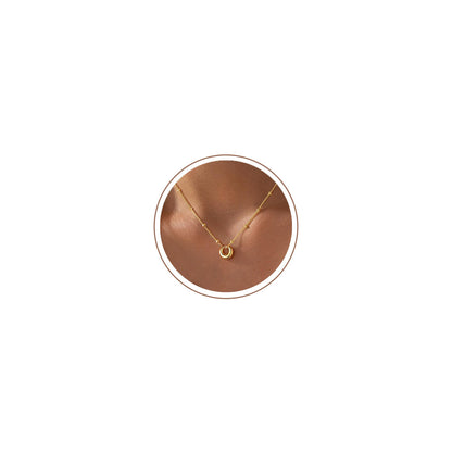 M MOOHAM Gold Necklace for Women Non Tarnish - Dainty 14K Gold Plated Beaded Chain Small Pendant Necklaces Simple Pearl Circle Beads Teardrop Pendant Necklace for Women Trendy Jewelry Gifts