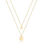 Turandoss Dainty Layered Choker Necklace, Handmade Y Pendant Necklace Multilayer Bar Disc Necklace Adjustable Layering Choker Necklaces for Women