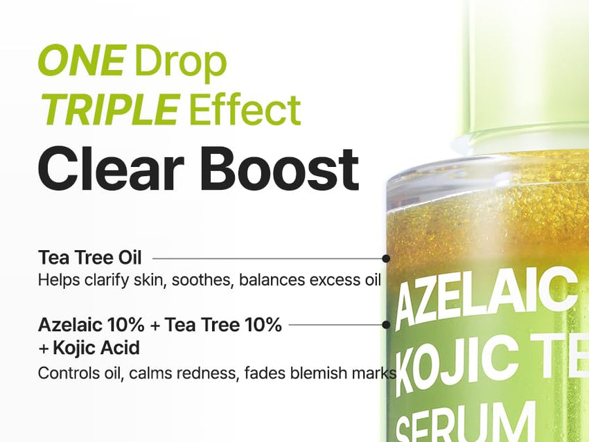 PURITO Azelaic Acid 10% + Kojic Acid + Tea Tree Facial Serum | for Acne & Marks, Breakouts | High-Level Azelaic Acid 10% | Korean skincare, 30mL 1.01 fl.oz