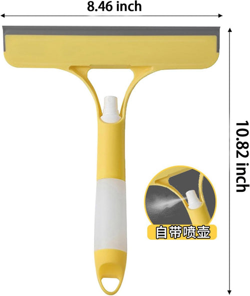 3 in 1 Window Cleaning Scraper Glass， 2025 New Squeegee for Shower Glass, Spray Away Cleaner Shower Squeegee for Glass Doors Brush - All-Purpose Squeegee for Window Cleaner Tool (Grey)