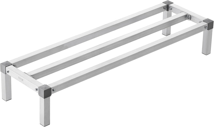 VEVOR Aluminum Dunnage Rack, 48” x 20” Commercial Food Floor Rack, 12” Off the Floor, 1000 lbs Capacity All-Welded Aluminum Storage Rack, for Storage in Restaurants, Kitchens, Garages and Vehicles