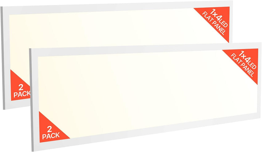 VEVOR 1x4 FT LED Flat Panel Light, 5700 LM, Flush Mount LED Drop Ceiling Lighting Fixture with 3 Color Selectable 3000K/4000K/5000K, 25W/30W/40W, 0-10V Dimmable, Ultra Slim for Home Kitchen, 2 Pack