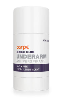 Carpe Clinical Strength Deodorant + Clinical Antiperspirant - Clinical Grade Solid Stick - Fresh Linen Scent - Combat Excessive Underarm Sweating - Great for Hyperhidrosis