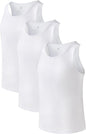 DAVID ARCHY Men's Undershirts Combed Cotton Tank Tops Soft Moisture-Wicking Shirt Breathable A-Shirt for Men 3 Pack