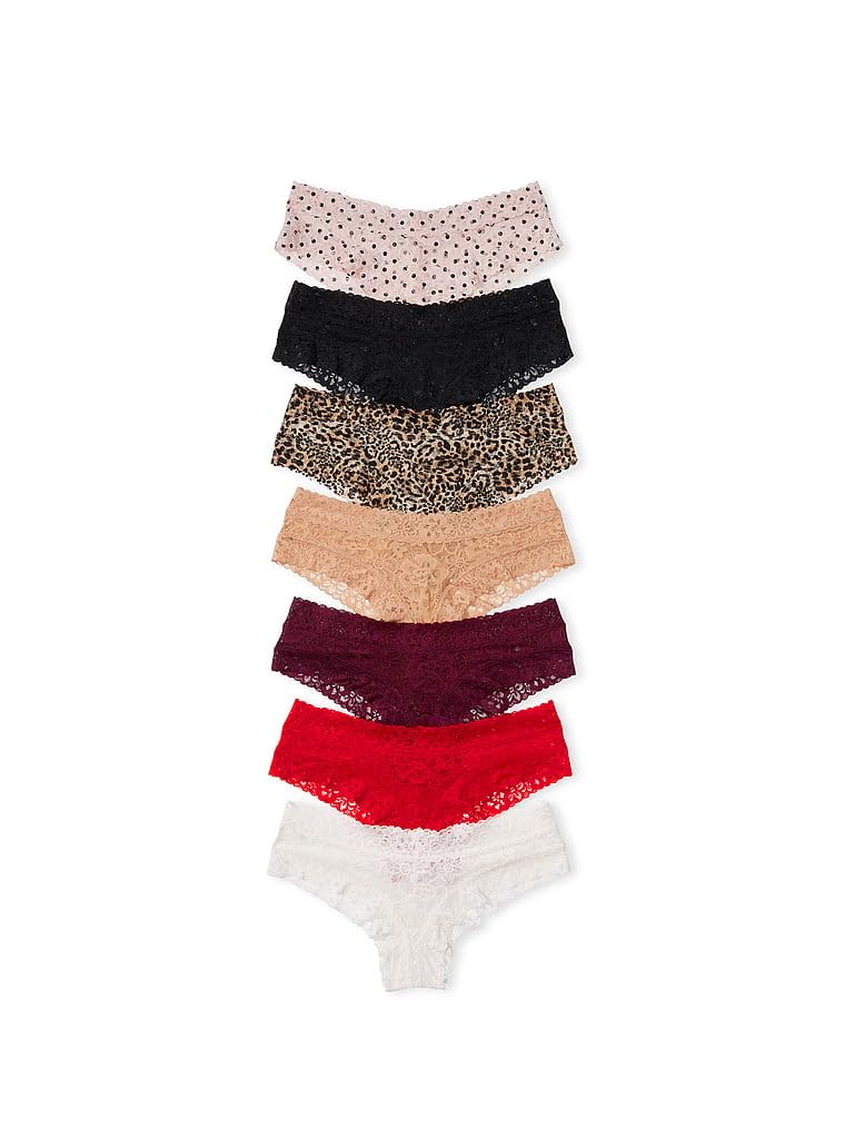 Victoria's Secret Women's Lace Cheeky Underwear, Minimal Coverage Panties for Women, Multi Pack (XS-XXL)
