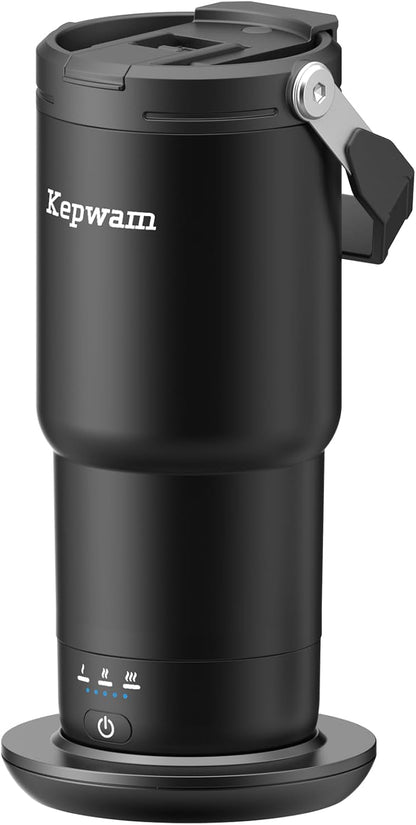 Self-Heating Travel Mug 20oz, Temperature-Controlled Coffee Warmer Mug, Smart Travel Coffee Mug Keep Coffee Drinks Hot, Heated Mug Great for Driver Outdoor Fits Car Cup Holders