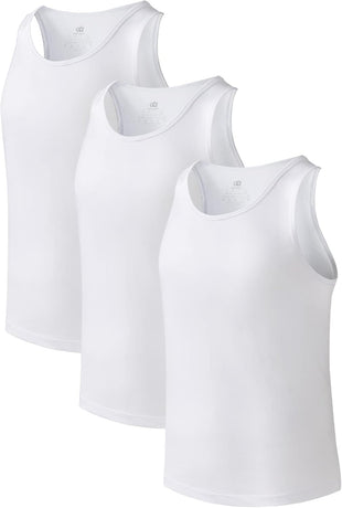 DAVID ARCHY Men's Tank Top Bamboo Rayon Undershirts Tank Shirt Moisture-Wicking A-Shirt for Men, 3 or 5 Pack