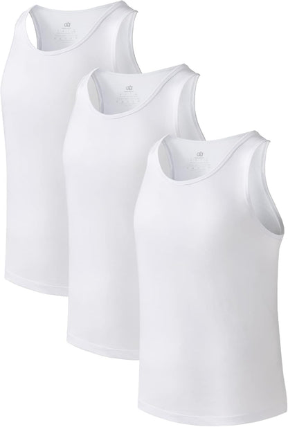 DAVID ARCHY Men's Tank Top Bamboo Rayon Undershirts Tank Shirt Moisture-Wicking A-Shirt for Men, 3 or 5 Pack