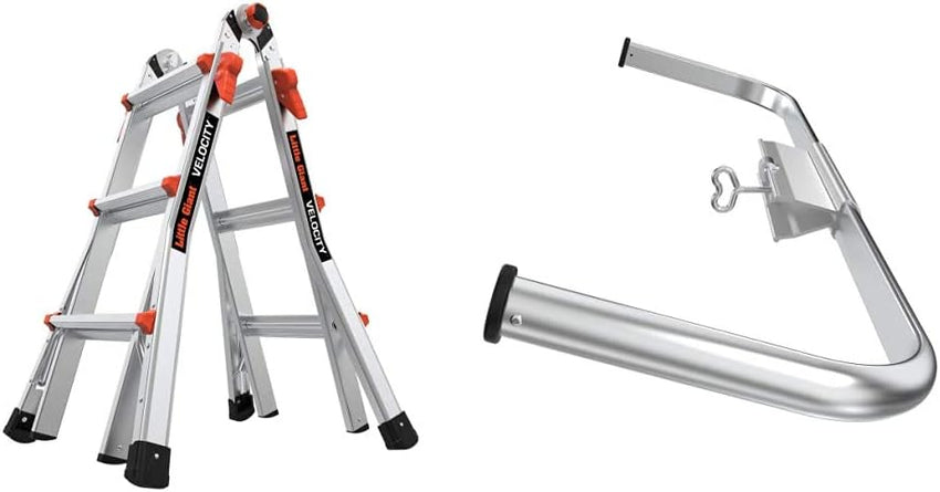 Little Giant Multi-Position Ladder, Velocity, M17, 9-15 Foot, Aluminum, Type 1A, 300 lbs Weight Rating & Work Platform, Aluminum, 375 lbs Weight Rating