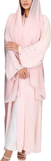 Abayas for Women Muslim Islamic Dubai Cardigan Open Front Chiffon Dress Long Sleeve Maxi Abaya Long Kaftan Robe(No Scarf)
