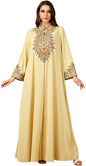FYMNSI Abaya Dress for Women Floral Embroidery Muslim Maxi Robe Eid Prayer Dresses Dubai Clothing Arabian Islamic Kaftan