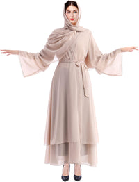 Abayas for Women Muslim Dubai Dress Solid Loose Fit Long Cardigan Islamic Kaftan Robe Open Front Maxi Length