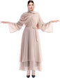 Abayas for Women Muslim Dubai Dress Solid Loose Fit Long Cardigan Islamic Kaftan Robe Open Front Maxi Length