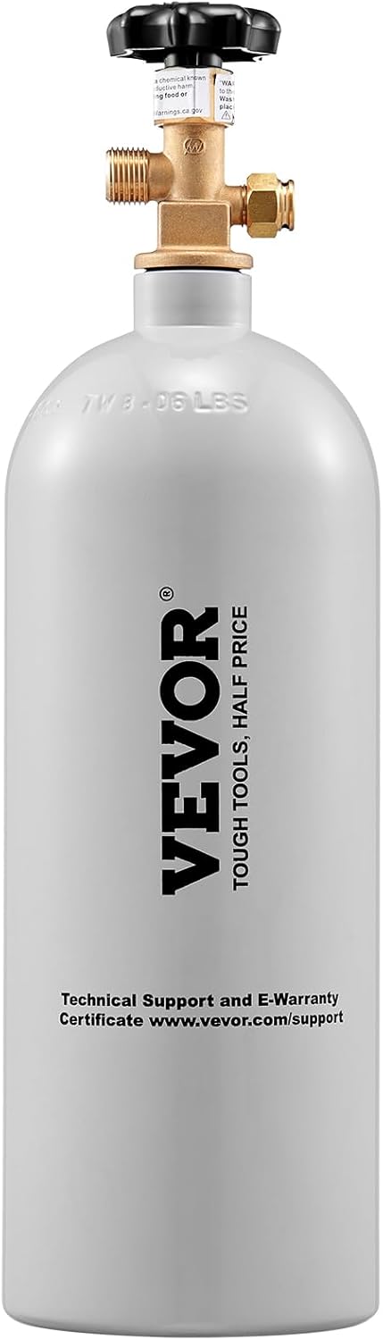 VEVOR CO2 Tank, 5 lbs New Aluminum Alloy Cylinder, CO2 Air Tank with Light Gray Spray Coating, CGA320 Valve & Adjustable Pressure, DOT Approved Cylinder for Draft Beer Dispensing and Soda Maker