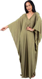 RanRui Caftans for Women Solid Color Chiffon Plus Size Kaftan Dresses Beach Cover Up V Neck Batwing Sleeve Caftans Loungewear