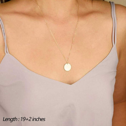 Turandoss Dainty Layered Choker Necklace, Handmade Y Pendant Necklace Multilayer Bar Disc Necklace Adjustable Layering Choker Necklaces for Women