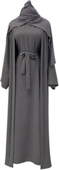 2PCS Women's Muslim Dresses Abaya Islamic Dubai Prayer Dress Robe Long Cardigan Maxi Dress