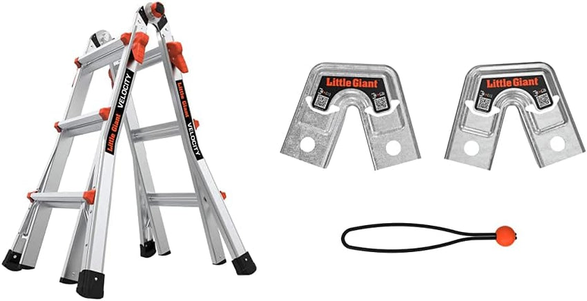 Little Giant Multi-Position Ladder, Velocity, M17, 9-15 Foot, Aluminum, Type 1A, 300 lbs Weight Rating & Work Platform, Aluminum, 375 lbs Weight Rating