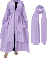 Abayas for Women Muslim Dubai Dress Solid Loose Fit Long Cardigan Islamic Kaftan Robe Open Front Maxi Length