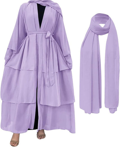 Abayas for Women Muslim Dubai Dress Solid Loose Fit Long Cardigan Islamic Kaftan Robe Open Front Maxi Length