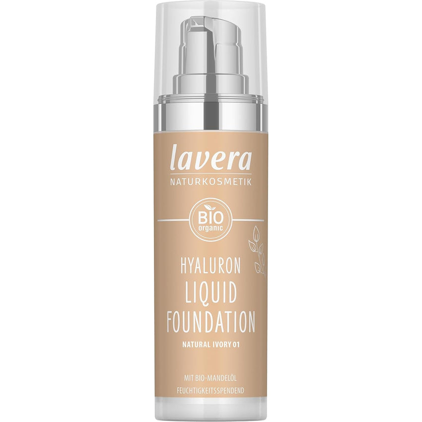 lavera Hyaluron Liquid Foundation - Cool Honey 04 - Foundation Make Up with Hyaluron & Almond Oil for a Flawless Complexion - Face Make Up - PETA Certified - Vegan - Made in Germany - 1 Fl Oz