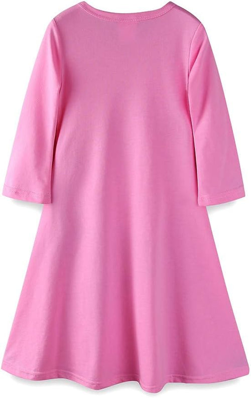 Mud Kingdom Girls Maxi Dress Long Sleeve Cotton Flared Butterfly Casual Spring Autumn A-Lined Dresses