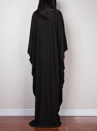 RanRui Caftans for Women Solid Color Chiffon Plus Size Kaftan Dresses Beach Cover Up V Neck Batwing Sleeve Caftans Loungewear